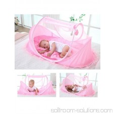 Arzil Baby Infant Portable Folding Travel Bed Crib Canopy Mosquito Net Tent Portable Baby Cots Crib Sleeper Bed with One Pillow